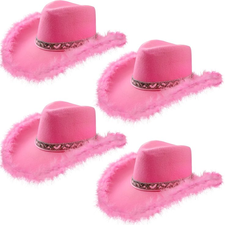 PRICES MAY VARY. Size details: the pink cowboy hat is approx 38 x 32 x 15 cm/ 14.96 x 12.6 x 5.9 inch ( L x W x H ), the head circumference approximately 60 cm/ 23.62 inch, suitable for most women and girls, the neck drawstring can be adjusted, you can adjust the length according to your need Quality material: the texan western cowgirl hat is made of felt, which is lightweight, durable and sturdy, comfortable to wear, not easy to fade or deform, great for party dress up or wear out in daily Feat Cheap Pink Western Hat Bands, Hat With Feather, Pink Cowboy Hat, Pink Cowboy, Western Accessories, Accessories Pink, Cowboy Party, Cowgirl Hat, Sequin Design