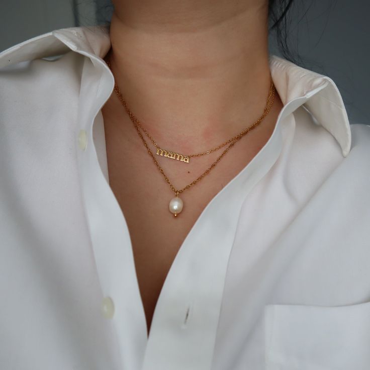 Dainty and delicate, this is the necklace you want for an everyday wear. Pairs well with our Pearl Threaders or Grace Hoops. -stainless steel, gold plated -15.5" chain with 2" extender Elegant Adjustable Name Necklace With Delicate Chain, Wedding Necklace With Adjustable Stainless Steel Chain, Dainty Name Necklace With Delicate Adjustable Chain, Elegant Layered Necklace As Gift, Elegant Name Necklace With Delicate Adjustable Chain, Dainty Layered Necklace As A Gift, Gold Plated Adjustable Hypoallergenic Necklace, Dainty Stainless Steel Chain Necklace, Adjustable Hypoallergenic Gold Plated Necklace