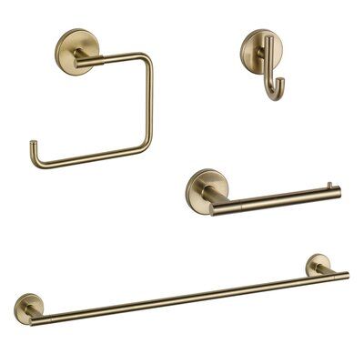 an image of brass bathroom accessories set