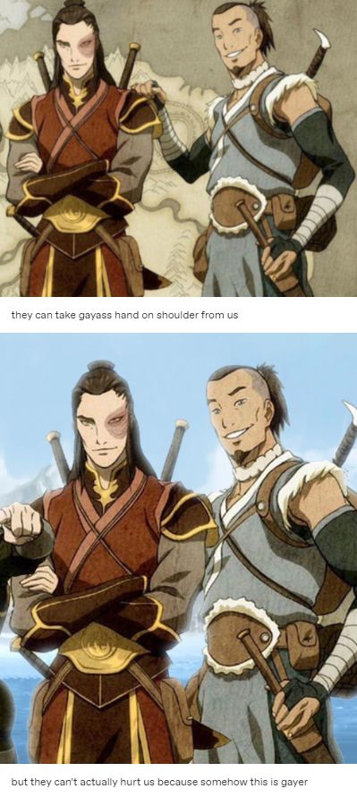 two pictures of people with swords in their hands