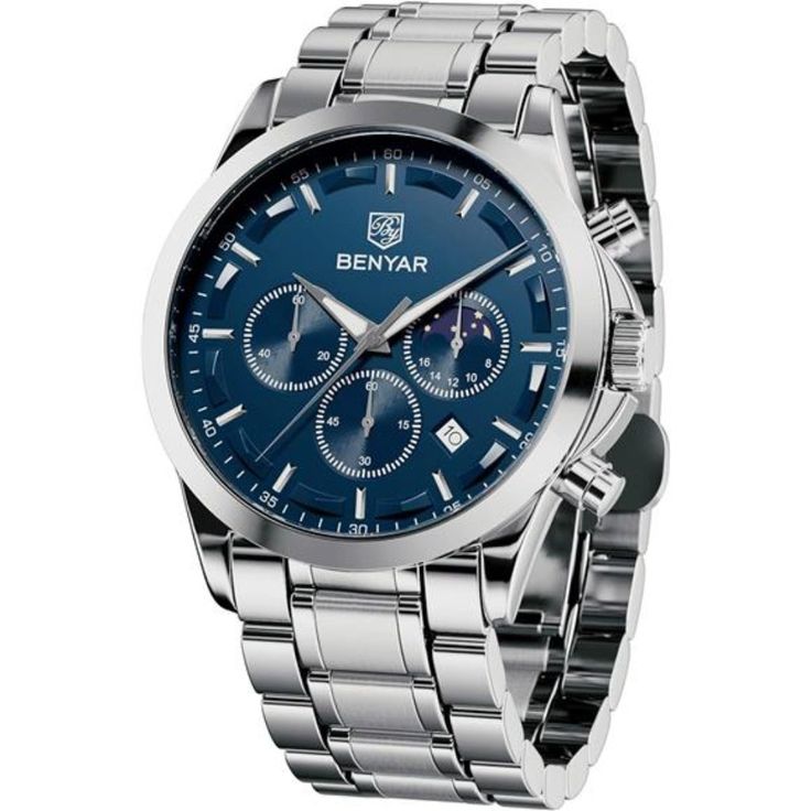 Benyar Mens Watches Waterproof Wrist Watch For Men Multifunction Chronograph Black Fashion Business Casual Sport Designer Dress Watch With Calendar Leather/Stainless Steel Strap *Accurate Time Keepingbenyar Watches Men Use The Original Imported Branded Movement To Provide Stable And Accurate Travel Time For The Watch, It Will Always Tell You Accurate Time In Any Occasions Or Important Moments. Built-In High-Quality Battery, The Service Life Is As Long As 2-3 Years. Classic Big Face Mens Watches, Outdoor Stainless Steel Watch Accessories With Subdials, Stainless Steel Chronograph Watch With 10atm Resistance, Stainless Steel Chronograph Watch With 10atm Water Resistance, Casual Watch Accessories With Tachymeter And Round Dial, Outdoor Stainless Steel Watches With Subdials, Outdoor Stainless Steel Chronograph Watch Accessories, Business Chronograph Watch In Silver With 10atm Water Resistance, Casual Outdoor Watch With Tachymeter, Classic Chronograph Watch With 10atm Water Resistance