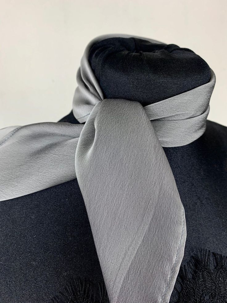 Simple and elegant neck scarf . Made of luxury chiffon . Color: silver grey ( other colors are available ) Size : 45 x 45 cm WE have matching bags and other accessories in our Etsy Shop! WE accept credit cards! Silk Scarves Perfect For Gifts, Elegant Silk Square Scarves, Elegant Rectangular Silk Scarf For Gifts, Elegant Square Scarves For Formal Occasions, Elegant Rectangular Silk Scarf For Gift, Elegant Scarves For Office, Elegant Rectangular Silk Scarf As Gift, Classic Square Scarf For Formal Occasions, Elegant Rectangular Silk Scarf Gift