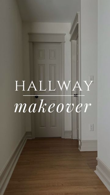 hallway makeover with white walls and wood flooring in an empty house or apartment