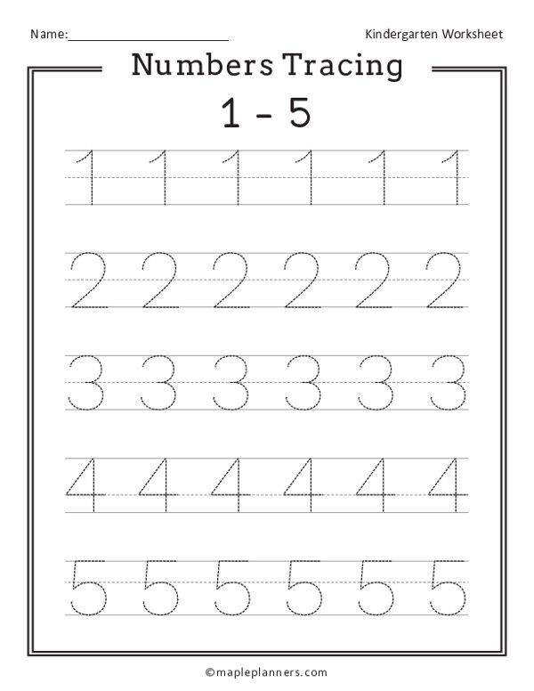 the number 1 - 5 worksheet for children to learn how to write numbers