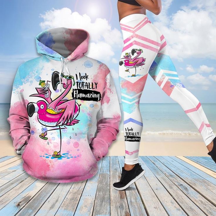 Flamingo All Over Print Leggings Hoodie Set Outfit For Women   Hts2230 Shipping from the US. Easy 30 day return policy, 100% cotton, Double-needle neck, sleeves and hem; Roomy Unisex Fit. Hoodie Set Outfit, Outfit For Women, Leggings Hoodie, Comfortable Sweater, Hoodie Set, Hoodie Material, Hoodie Outfit, Print Leggings, Pink Leggings