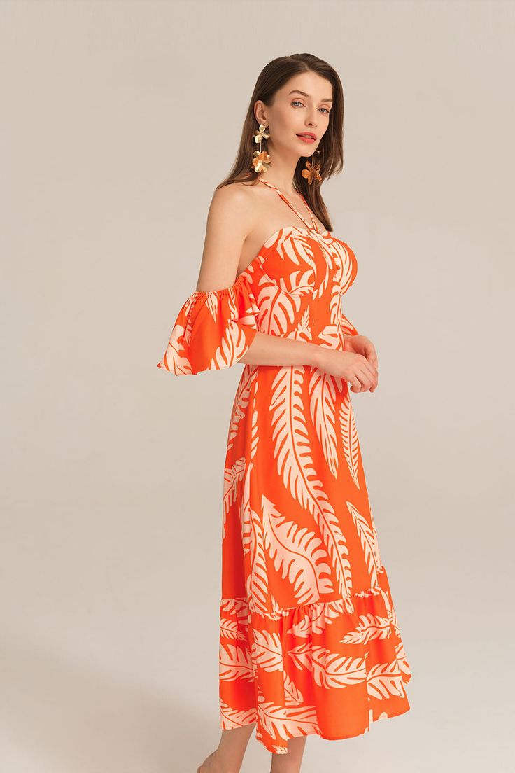 Whether you're lounging by the pool or strolling along the sandy shores, this dress exudes effortless style and coastal charm. Get ready to relax and make unforgettable memories on your beach vacation in this stunning printed dress.Material : 95%Polyester+5%ElastaneElasticity : NoneSku : CL2823S24*Package : 1*DressCare instructions:Do Not Bleach.Separate dark colors.Iron Low Heat. Beachy Maxi Dress With Tropical Print For Beach Cover-up, Printed Sundress For Poolside, Summer Midi Dress With Tropical Print, Summer Floral Print Midi Dress For Vacation, Summer Vacation Floral Print Midi Dress, Casual Dresses For Beach Party During Resort Season, Summer Beach Party Printed Sundress, Summer Printed Sundress For Beach Cover-up, Summer Sundress Printed For Beach Cover-up