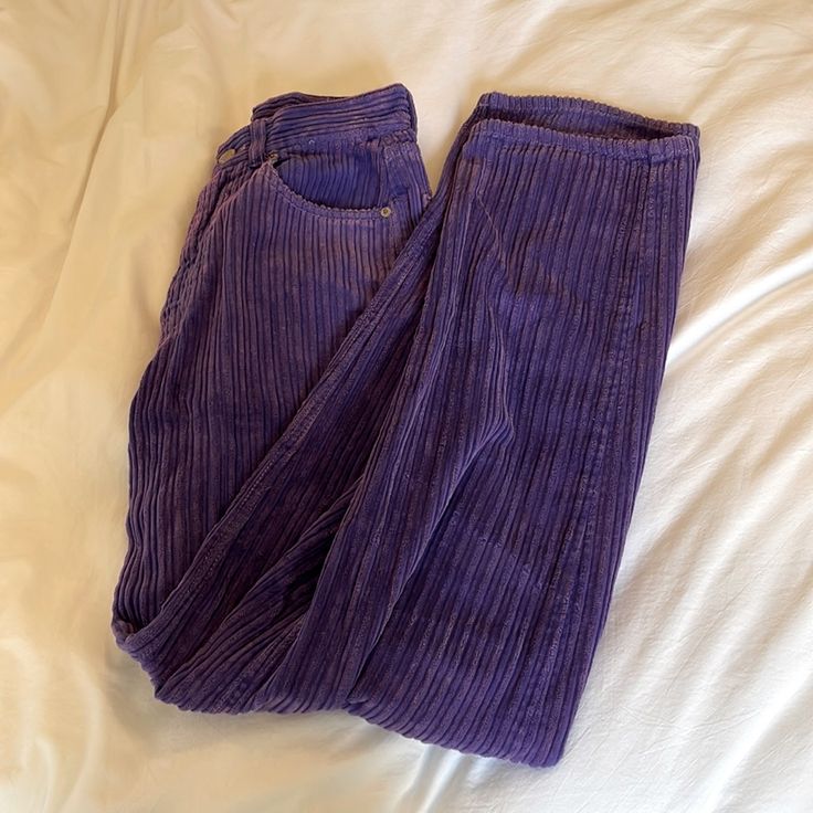 Bdg High-Rise Baggy Purple Corduroy Pants Size 24 Never Worn Purple Courderoy Pants, Baggy Purple Pants, Purple Corduroy Pants, Colored Corduroy Pants, Purple Baggy Jeans, Purple Jeans For Spring, Purple Full-length Jeans For Spring, Purple Full Length Jeans For Spring, Purple Spring Jeans