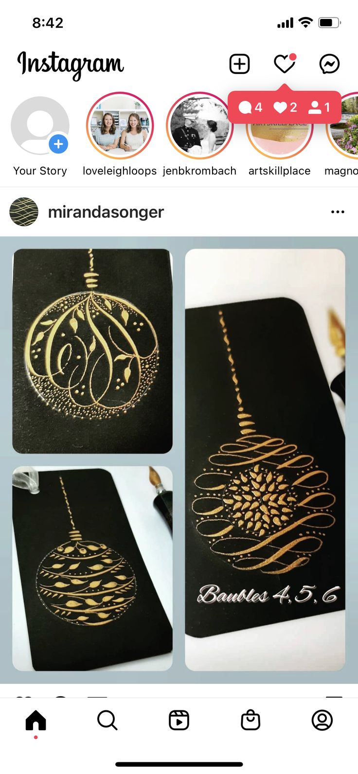 the instagram page on instagram shows an image of a black and gold design