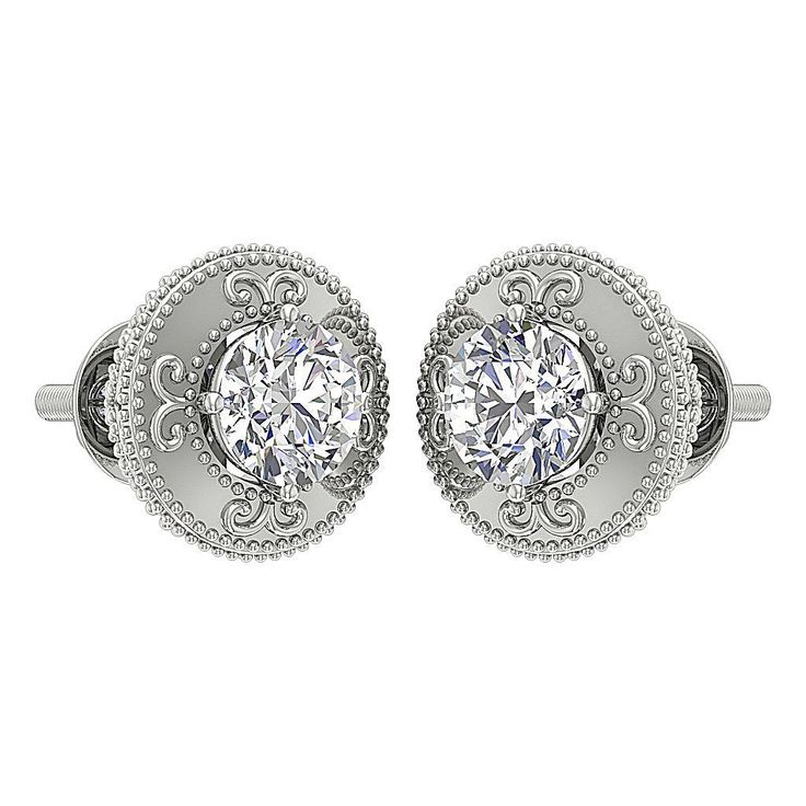 Natural Earth-mined Diamond Gold Jewelry. 100% Customer Satisfaction Guarantee or Money Back. Free Shipping with in USA. The Kai Natural Diamond Designer Solitaire Studs Earrings in Prong Setting. You'll be the center of attention with these showstopper pieces. These earrings perfectly complement your party attire. Diamond Information: Diamond Pcs : 2 Pieces Diamond Carat : 1.00 Carats Diamond Shape : Round Diamond Cut : Round Brilliant Ideal Cut Diamond Color : G - H / E - F Diamond Clarity : I Exquisite Round Halo Diamond Earrings, Classic Diamond White Pierced Earrings, Classic Formal Pierced Diamond Earrings, Classic Formal Diamond Pierced Earrings, Classic Platinum Drop Earrings, Diamond Round Bridal Earrings, Diamond Bridal Earrings Round Shape, Timeless Pierced White Gold Diamond Earrings, Classic Platinum Earrings For Formal Occasions