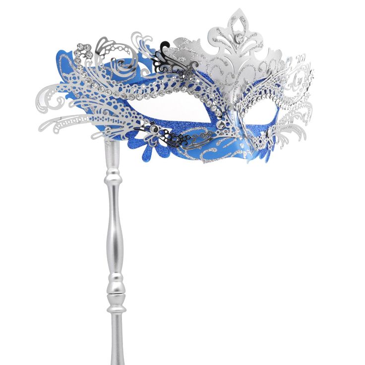 PRICES MAY VARY. 【Masquerade Mask for Women with Stick】 Mysterious masquerade masks venetian let everyone at the party admire the drama and mystery it brings to your costume. 【Elegant Design】 The masquerade mask with stick is made of ABS base inlaid metal and sparkling rhinestones, charming line design, beautiful paint pattern and bright diamante crystal detailing, luxury style with Sparkling and eye-catching. 【Holding Stick】 The handheld stick allows you to better adjust the mask and the mystic Light Blue Masquerade Mask, Masquerade Mask With Stick, Masks Venetian, Blue Masquerade Mask, Womens Halloween Costume, Couples Masquerade Masks, Silver Mask, Halloween Costume Mask, Ball Mask