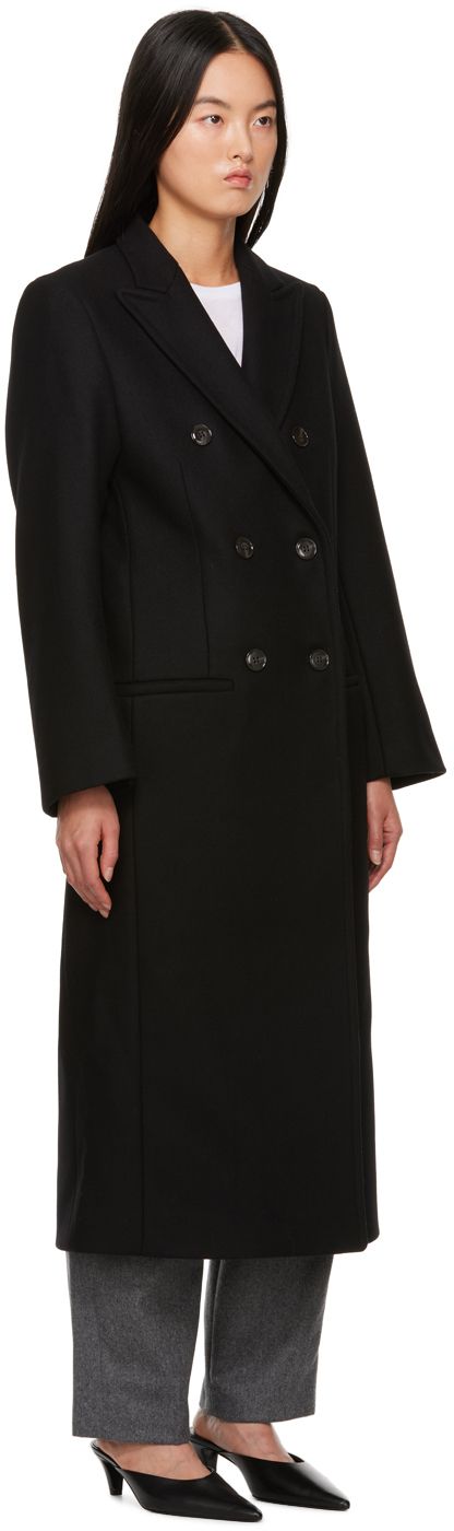 Heavyweight wool-blend melton coat. · Peaked lapel · Double-breasted button closure · Welt pockets · Epaulettes · Full viscose satin lining Supplier color: Black Tailored Coat, Womens Parka, Welt Pockets, Welt Pocket, Double Breasted, Parka, Coats For Women, Wool Blend, On Sale