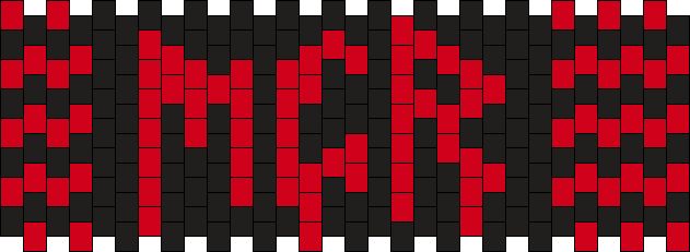 a red and black pattern with the word wm on it