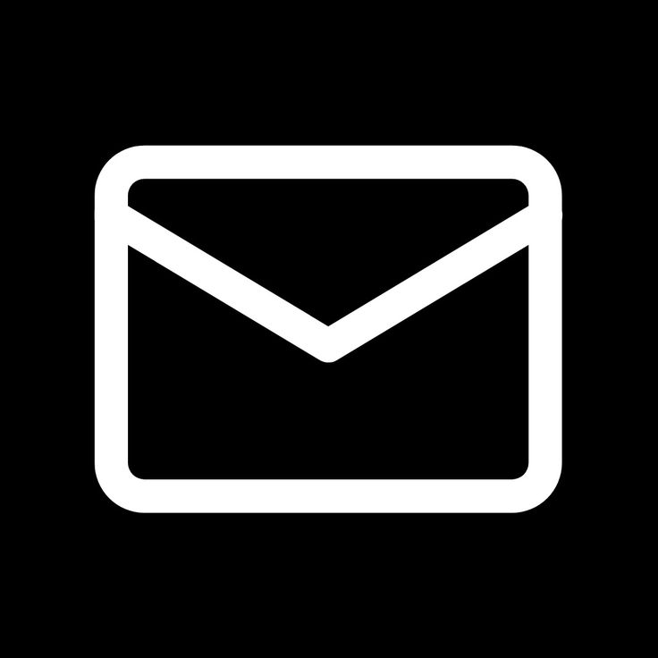 an email envelope icon on a black and white background with space for text or image