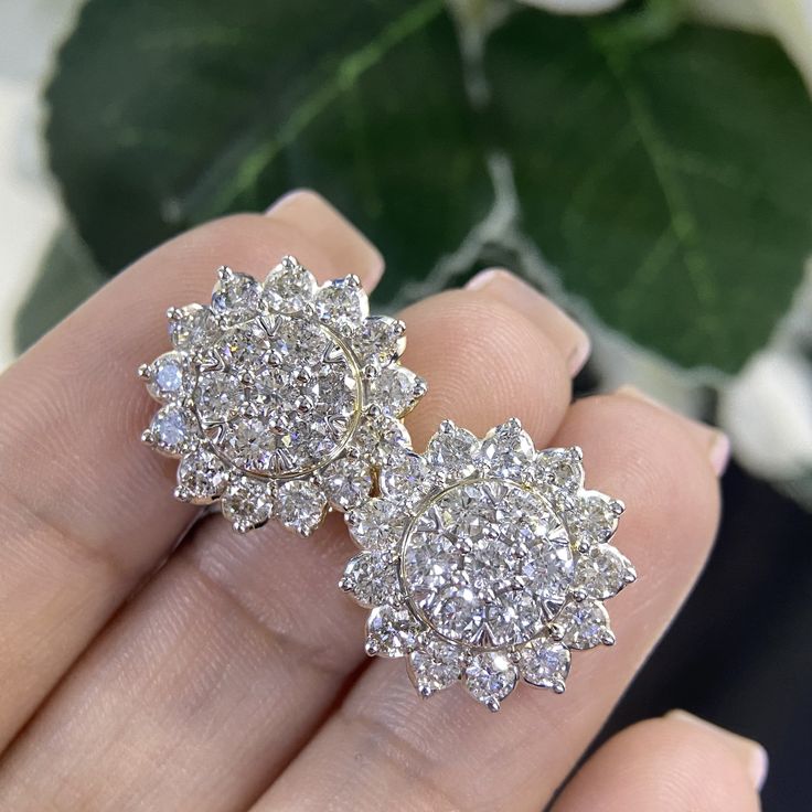 The very shining Earrings feature 3.50ct in diamonds . Very beautiful style like a flower .SI clarity G-H color. DIER0142 IEJJ White Gold Diamond Cluster Bridal Earrings, Dazzling Diamond White Earrings, Dazzling Cluster Earrings With Diamond Accents, Dazzling Diamond Earrings, Diamond White Cluster Diamond Bridal Earrings, Dazzling Flower Shaped Diamond Earrings For Formal Occasions, Luxury Flower Shaped Earrings With Prong Setting, Luxury Diamond Cluster Earrings For Anniversary, Fine Jewelry Diamond Earrings In Flower Shape