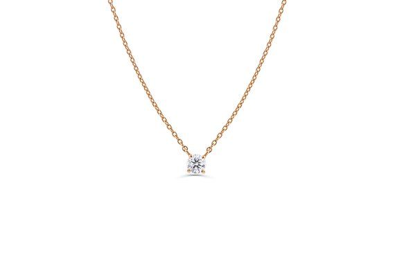 Diamond Solitaire Necklace in 14k Solid Gold / Labor Day Sale | Etsy 14k Gold Solitaire Necklace For Formal Occasions, Classic 14k Rose Gold Solitaire Necklace, Classic Rose Gold 14k Solitaire Necklace, Classic Rose Gold Solitaire Necklace, Formal Round Birthstone Necklace With Delicate Chain, 14k Rose Gold Necklace With Prong Setting, Dainty Yellow Gold Solitaire Necklace For Formal Occasions, Classic Rose Gold Solitaire Necklace For Wedding, Classic Round Pendant Birthstone Necklace For Formal Occasions