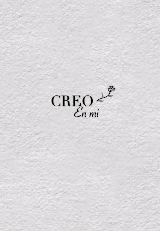 the word creo en mi is written in black ink on a white paper background