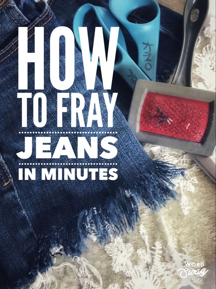 jeans with the words how to pray jeans in minutes written on it and scissors next to them