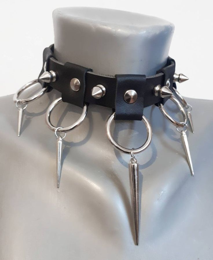 Cheap Emo Choker For Concerts, Goth Punk Accessories, Adjustable Punk Choker For Cosplay, Adjustable Punk Style Choker For Cosplay, Edgy Black Spiked Choker, Rock Style Choker Jewelry For Alternative Fashion, Rock Style Choker For Alternative Fashion, Rock Style Jewelry Choker For Alternative Fashion, Gothic Spiked Choker For Festivals