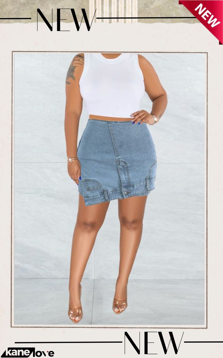 Light Blue Casual Solid Patchwork High Waist Skinny Denim Skirts Denim Skirts Online, Denim Skirts, Skirts Online, Wholesale Fashion, Denim Skirt, Buy Now, High Waist, Light Blue, High Waisted