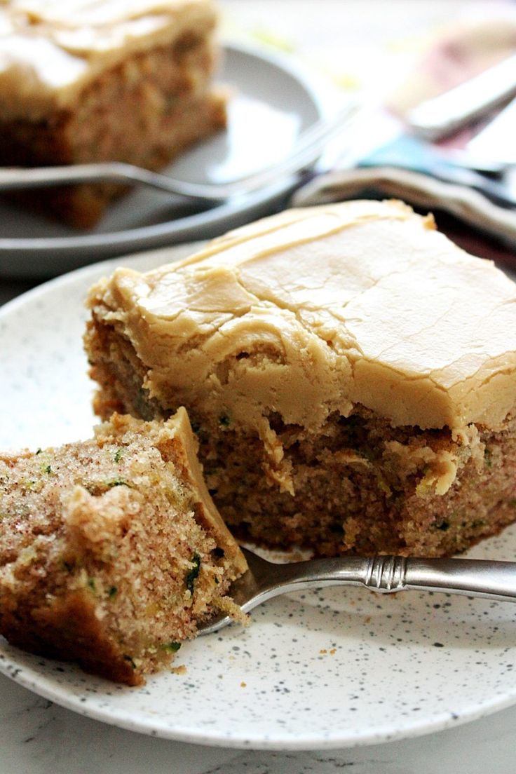 a piece of cake on a plate with a fork