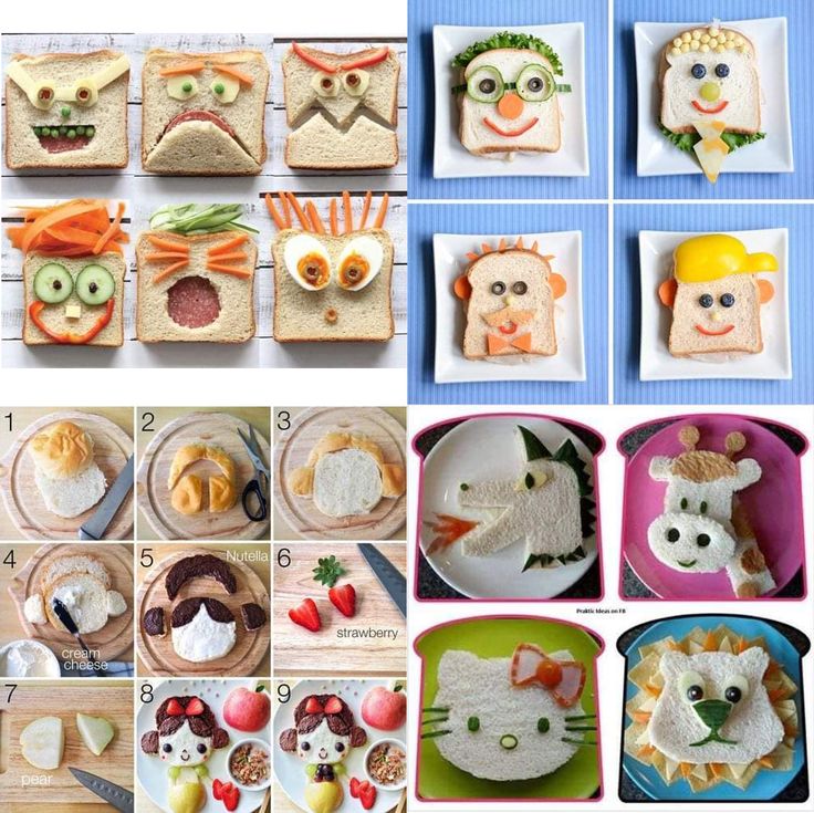 there are many pictures of food made to look like animals