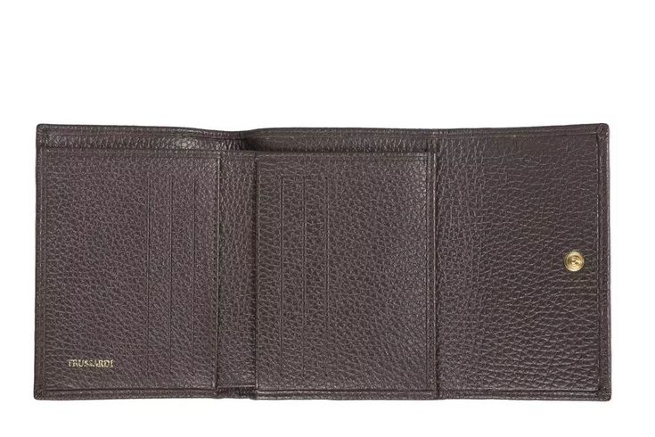 Experience the perfect blend of functionality and style with this exquisite Trussardi women’s wallet, crafted from premium embossed leather. Designed for the modern woman on the go, it features a secure press button closure and offers ample space for banknotes and cards, ensuring your essentials are organized and easily accessible. Its compact size, 12x10x2.3 cm, makes it an ideal accessory for every purse. Material: 100% Leather Country of origin: IT Color: Brown Elegant Formal Wallets With Rfid Blocking, Luxury Trifold Wallet For Business, Elegant Bifold Wallet For Office, Designer Trifold Wallets For Formal Occasions, Luxury Trifold Wallet With Card Slots For Business, Luxury Business Trifold Wallet With Card Slots, Elegant Evening Trifold Wallet With Coin Pocket, Designer Trifold Wallet For Formal Occasions, Elegant Business Wallets With Leather Lining