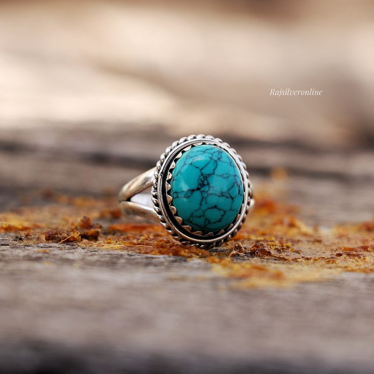 Genuine Turquoise Ring, 925 Sterling Silver Ring, Handmade Ring, Silver Gemstone Ring, Wedding Ring, Blue Stone Ring, Birthday Gift For Her Metal: 925 Sterling Silver Gemstone : Turquoise Stone Color : Blue Stone Shape : Oval Stone Setting: Bezel Benefits of wearing Blue Turquoise:- The Turquoise can help you strike the right balance in your emotional state too, by being an efficient healer and ensuring the well-being of your body and mind. Holding or wearing this gemstone can also restore your Turquoise Rings With Accent Stones In Sterling Silver, Blue Turquoise Promise Ring In Sterling Silver, Turquoise Birthstone Ring With Accent Stones, Bohemian Sterling Silver Turquoise Wedding Ring, Turquoise Birthstone Ring In Sterling Silver, Turquoise Toe Ring Jewelry For Anniversary, Adjustable Turquoise Gemstone Ring For Weddings, Silver Turquoise Birthstone Ring For Anniversary, Handmade Turquoise Wedding Ring