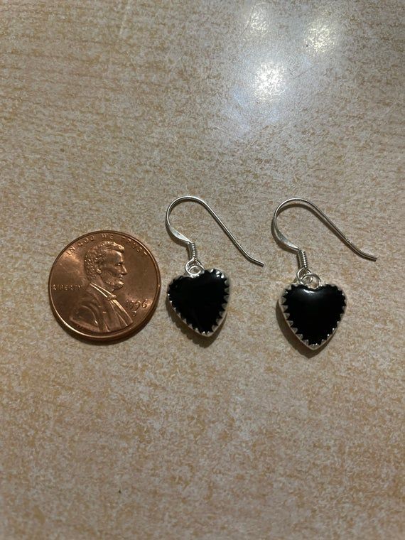 *10mm Heart Onyx earring *Sterling silver *Free Shipping *Jewelry send in gift box Thank You For Looking ,And Check Out More Items In My Etsy Shop For More Great Deals, Also We Add More Jewelry To Etsy Shop Regularly https://www.etsy.com/shop/ABQdesign Black Earrings For Valentine's Day Anniversary, Black Earrings For Anniversary On Valentine's Day, Black Heart-shaped Jewelry For Anniversary, Elegant Black Heart Earrings For Anniversary, Black Heart Earrings For Pierced Ears As Gift, Black Heart Earrings As A Gift, Black Double Heart Jewelry For Anniversary, Black Drop Earrings For Anniversary, Black Round Jewelry For Valentine's Day