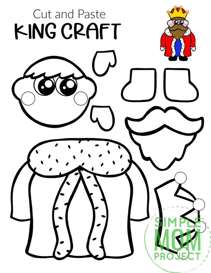 the cut and paste king craft is shown with an image of a man wearing a crown