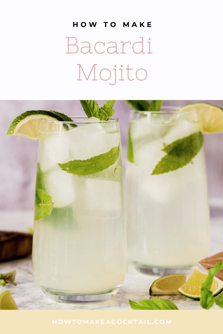 how to make bacardi mojito with limes and mint in glasses