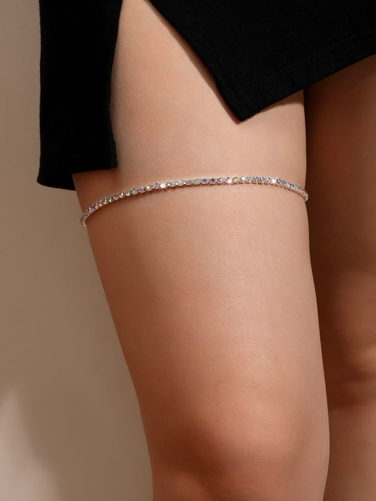 Silver  Collar  Copper  Thigh Chain Embellished   Women's Fashion Jewelry Thigh Jewelry Chains, Thigh Bracelet, Thigh Accessories, Thigh Chain Jewelry, Jewellery Lookbook, Leg Accessories, Thigh Jewelry, Stylish Jewelry Accessories, Leg Jewelry