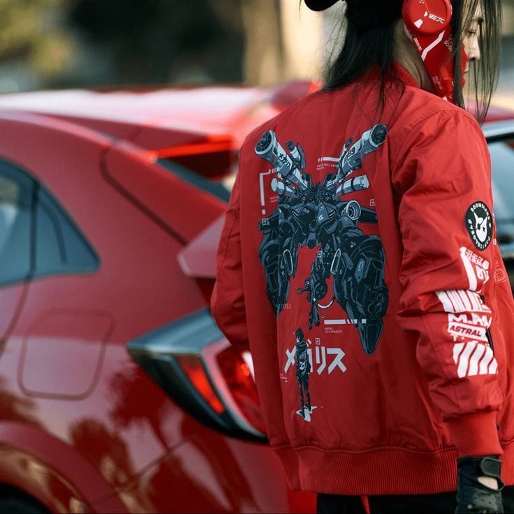 Ready For Any Gatherings. It’s A Conversation Starter. Red Long Sleeve Techwear Outerwear, Red Techwear Long Sleeve Outerwear, Red Techwear Outerwear For Winter, Casual Red Outerwear With Stand Collar, Red Urban Windbreaker For Fall, Urban Red Outerwear For Outdoor, Red Urban Outerwear For Outdoor, Red Techwear Outerwear For Streetwear, Urban Red Outerwear For Fall