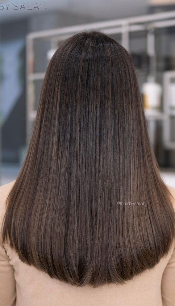 Long Length Haircut No Layers, U Haircut For Medium Hair, Hair Colors Brunette, Mid Back Length Hair, Hair Color Ideas 2022, Mid Long Hair, Brunette Hair Balayage, Hair Cut Pic, Autumn Hair Colors