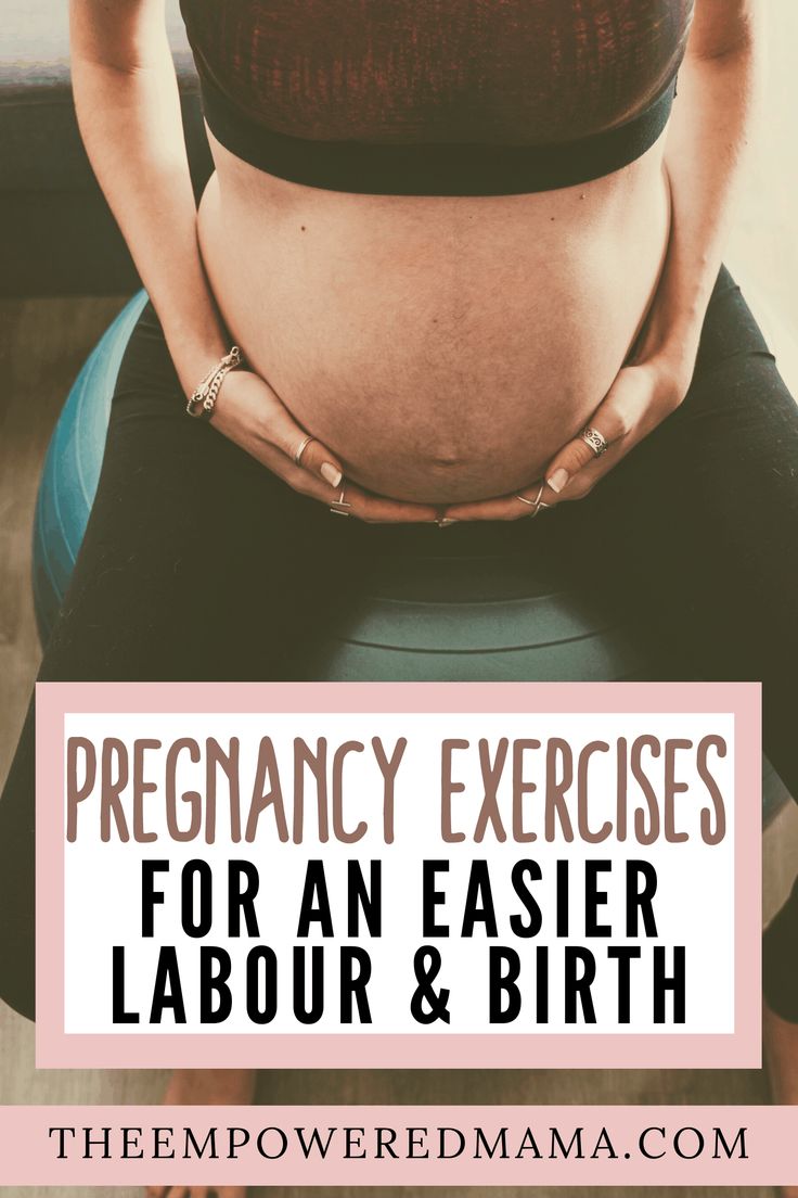 pregnant woman sitting on top of a stool with the words pregnant exercises for an easier labor and birth