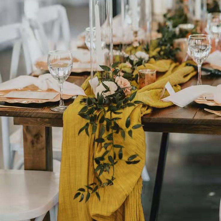 PRICES MAY VARY. Cheesecloth Table Runner 🌸【Elegant Display of Gauze Cheesecloth Table Runner】 - The premium soft cheesecloth fabric table runners with gorgeous folding edge design creating a vintage elegant home decorations. It is unique and elegant for wedding arch or table, chair sashes, window curtains, fireplace, cabinet, sofa and more. This romantic gauze table runners weddings are a perfect choice for setting an upscale tablescape that is highly elegant. 🌸【 Size & Color】 - The gold line Wedding Welcome Table, Party Cake Table, Cheesecloth Table Runner, Gold Table Runners, Wedding Runner, Rustic Table Runners, Boho Table Runner, Fall Bridal Shower, Table Runners Wedding