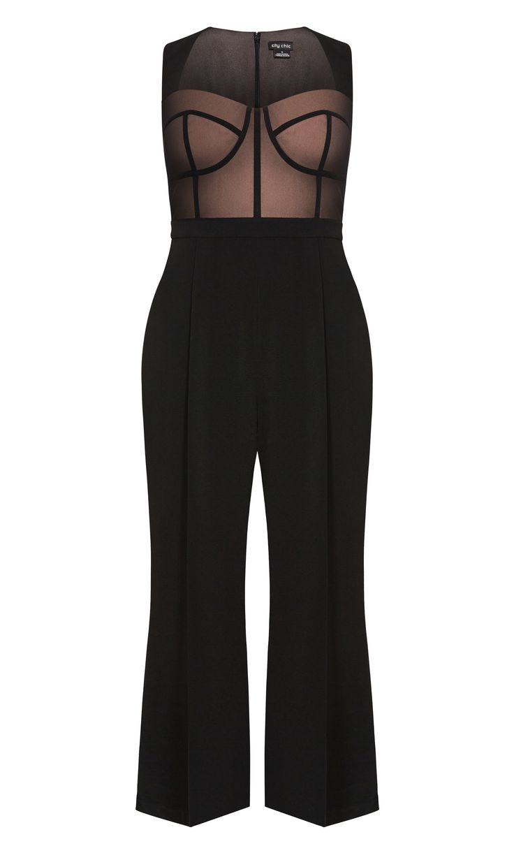 Elegant and attractive are two words that will come to mind in our Kylie Jumpsuit. Presenting a sweetheart neckline to enhance your elegance and functional pockets so you can remain hands-free, this jumpsuit will be the envy of everybody in the room. Key Features Include: - Sweetheart neckline - Front mesh bodice - Invisible back zip closure - Front and back pleats - Functional pockets - Wide leg silhouette - Full length Team with golden stilettos and jewelry for a more opulent touch to your out Elegant Wide Leg Jumpsuits And Rompers With Pockets, Pockets Overall Jumpsuit For Night Out, Chic Formal Jumpsuits And Rompers With Pockets, Elegant Wide Leg Strapless Jumpsuit For Work, Fitted Jumpsuit With Sweetheart Neckline For Date Night, Elegant Strapless Wide-leg Jumpsuit For Work, Elegant Jumpsuits With Sweetheart Neckline For Night Out, Elegant Pantsuit With Pockets For Night Out, Chic Fitted Jumpsuits And Rompers With Sweetheart Neckline