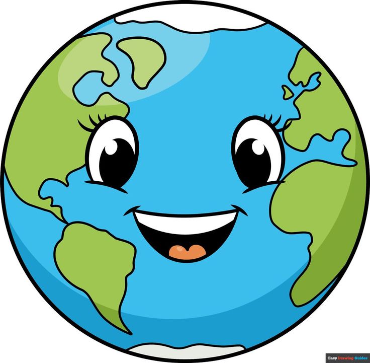 the earth with eyes and smiling face is shown in this cartoon style, it appears to be happy