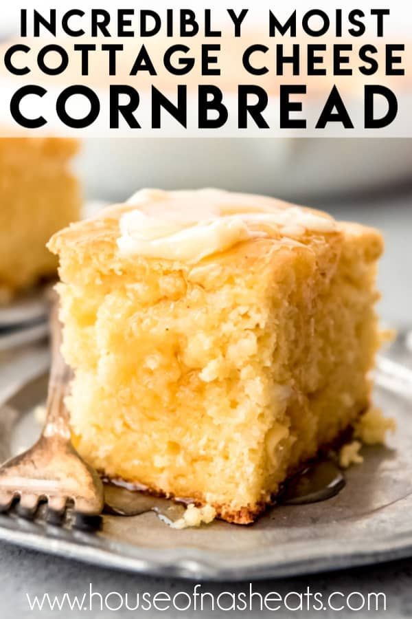 a close up of a piece of cornbread on a plate