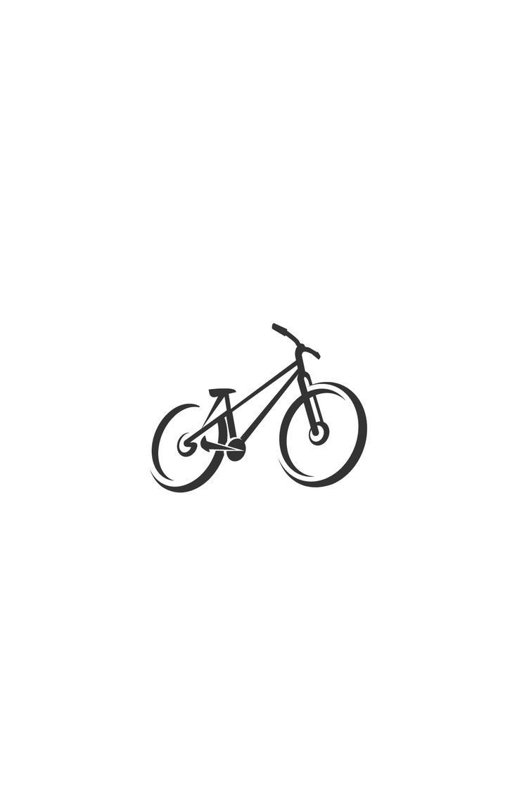 a black and white drawing of a bicycle