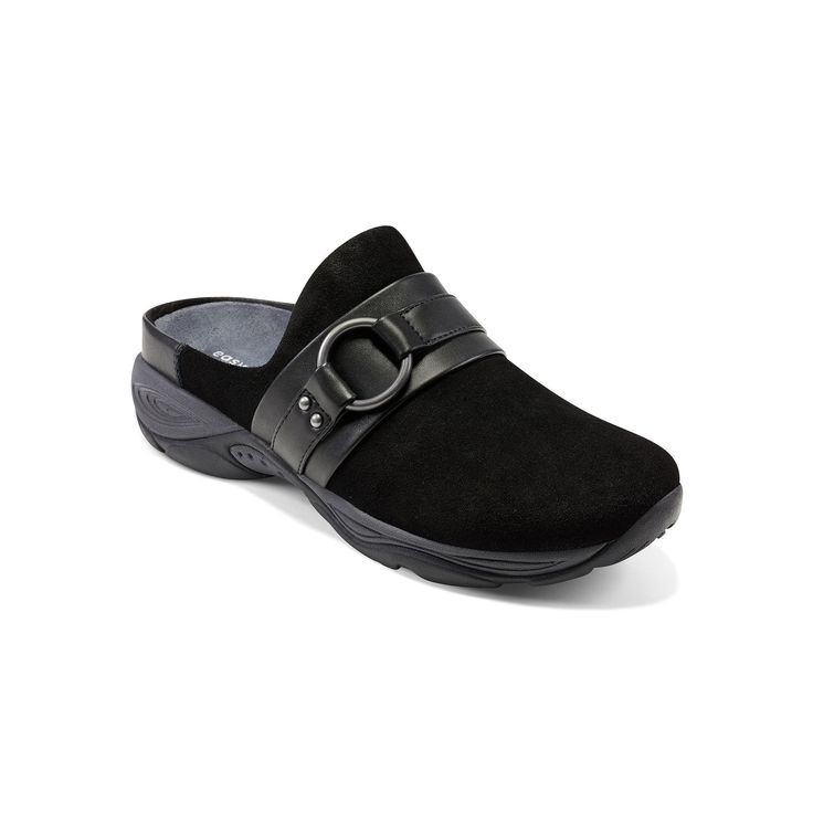 Step into all-day comfort and a stylish look with these Easy Spirit Eleena women's mules.Click this FOOTWEAR GUIDE to find the perfect fit and more! Step into all-day comfort and a stylish look with these Easy Spirit Eleena women's mules. Click this FOOTWEAR GUIDE to find the perfect fit and more! SHOE FEATURES Decorative hardware strap Long-lasting cushioning and arch supportSHOE CONSTRUCTION Suede, faux leather upper Fabric lining EVA midsole Rubber outsoleSHOE DETAILS Round toe Slip-on EVA fo Arch Support Shoes, Black Clogs, Easy Spirit Shoes, Clogs And Mules, Easy Spirit, Women's Mules, Womens Mules, Decorative Hardware, Slides Shoes