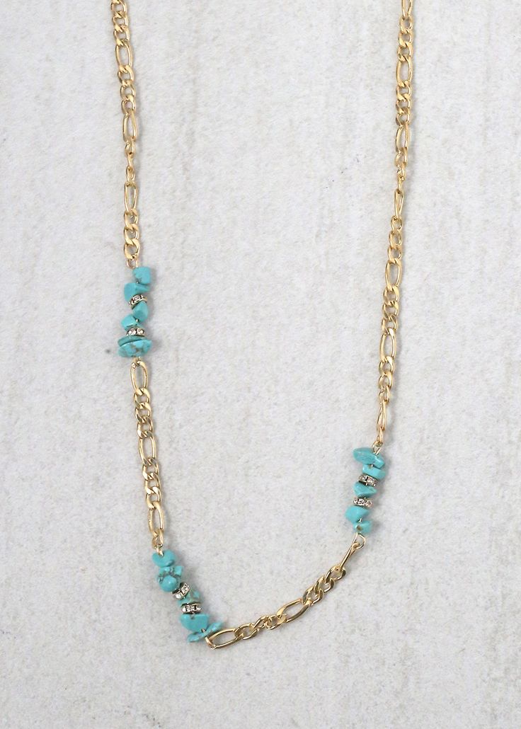 Stone Necklace Gold/Teal JEWELRY - Shop Miss A Colorful Stones, Rings Bracelets, Earrings Rings, Trendy Jewelry, Dainty Necklace, Stone Necklace, Brown Gold, Gold And Silver, Jewelry Ideas