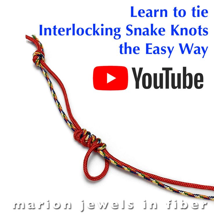 a red rope with the words learn to tie interlocking snake knots in the easy way