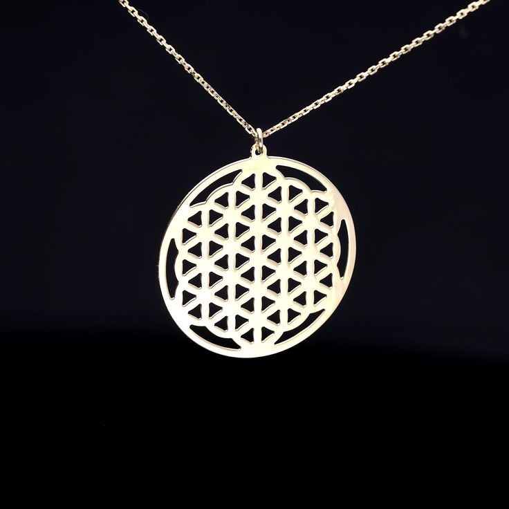 Flower of Life Meaning - Sacred Geometry. The Flower of Life is one of the basic sacred geometry shapes. ... The Flower of Life symbolizes creation and reminds us of the unity of everything: we're all built from the same blueprint Material: Solid Gold Karat: 14 K (585) Approximate weight : 2,65 gram Wholesale requests are welcome. **Please see our policies section for shipping and return information. Feel free to contact me with any questions or request Gold Sterling Silver Geometric Necklace, Geometric 14k Gold Jewelry, Geometric Yellow Gold Jewelry As Gift, Geometric Yellow Gold Jewelry For Gifts, Geometric Yellow Gold Jewelry Gift, Geometric Yellow Gold Jewelry For Gift, Flower Of Life Meaning, The Flower Of Life, Solid Gold Necklace