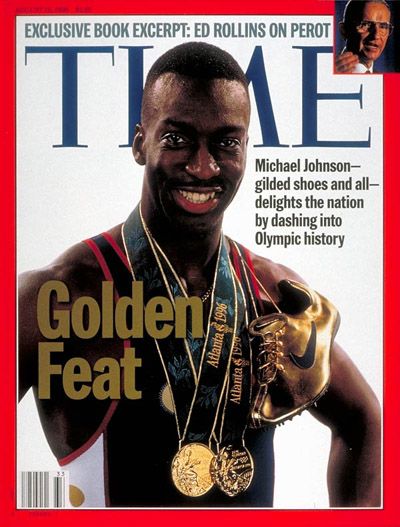 the cover of time magazine with michael johnson wearing gold necklaces and holding a boxing glove