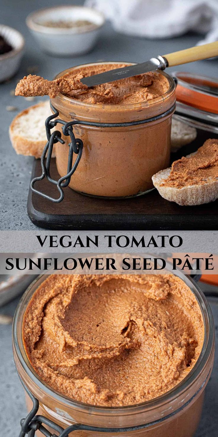 two images showing the different types of sunflower seed paste