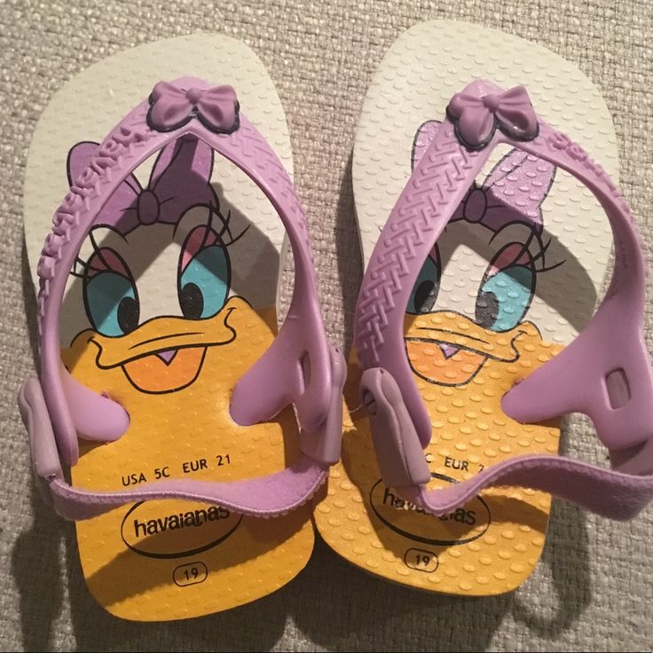 Super Cute Baby Or Toddler Sling Back Havaiana Sandals From Brazil! My Baby Never Got To Use! Brand New With Out Tags, Marked Us Size 5 But Can Fit A 4 As Well. Purple, Orange, White, Daisy Duck Disney Shoes Pool Beach Water Cartoon Style Sandals For Beach And Summer, Cartoon Style Sandals For Beach In Summer, Cartoon Style Summer Beach Sandals, Non-slip Cartoon Sandals For Summer, Cartoon Style Open Toe Beach Sandals, Cute Non-slip Flip Flops With Round Toe, Cute Plastic Sandals For The Beach, Cute Non-slip Flip Flops, Cute Non-slip Flat Flip Flops