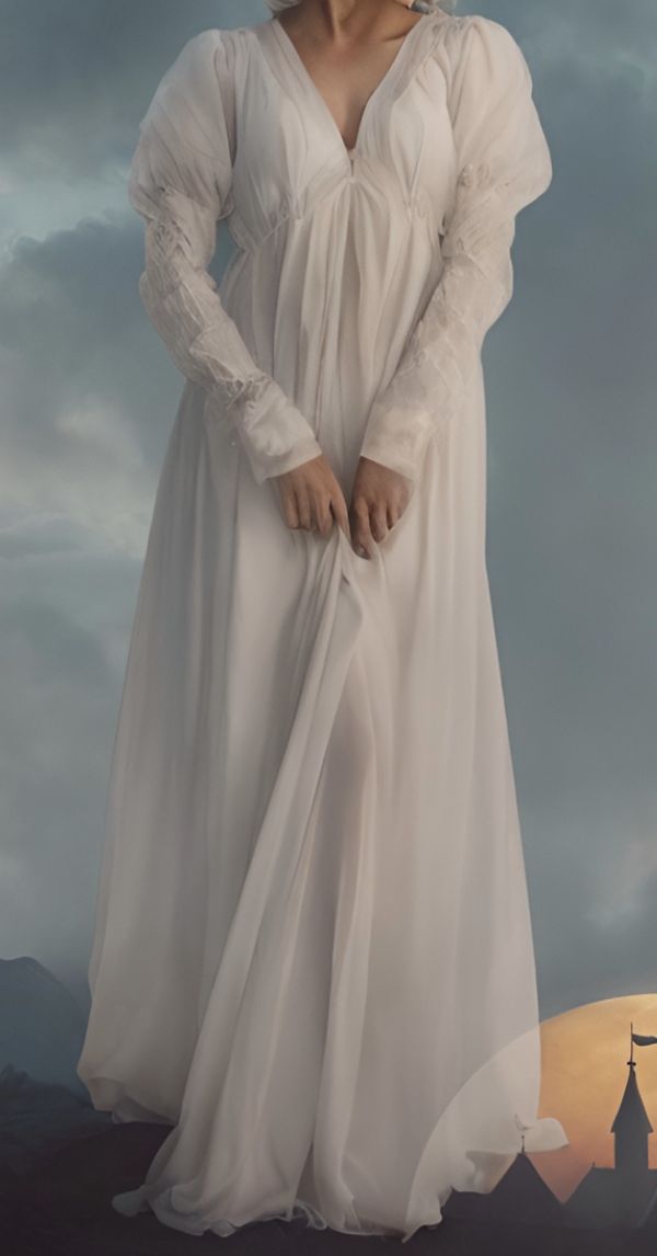 Roman Night Dress, Medieval Sleeping Gown, Medevil Nightgown, Medieval Dressing Gown, Medieval Nightwear, Fantasy Clothing White, Medieval Nightgown Princesses, Queen Nightgown, 1800s Nightgown