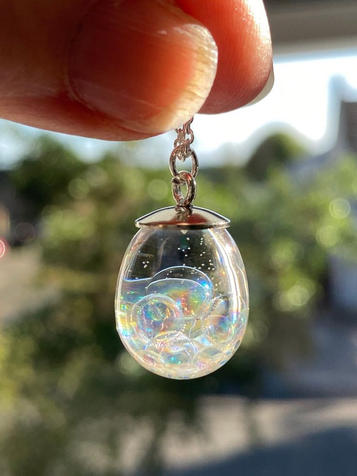 Fairy Bubble Teardrop Necklace Magical Bubble Necklace - Etsy Fairy Bubbles, Bubble Accessories, Bubble Magic, Bubble Necklace, Rainbow Bubbles, Bubble Earrings, Crystals Store, Light The Way, Pretty Necklace