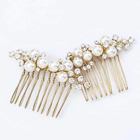 Amazon.de: pearl embellished bow Pearl Bridal Hair Comb, Pearl Hair Piece, Gold Hair Comb Wedding, Pearl Hair Comb, Bridal Hair Combs Pearl, Bridal Hair Pin, Rhinestone Headpiece, Gold Hair Comb, Pearl Hair Combs