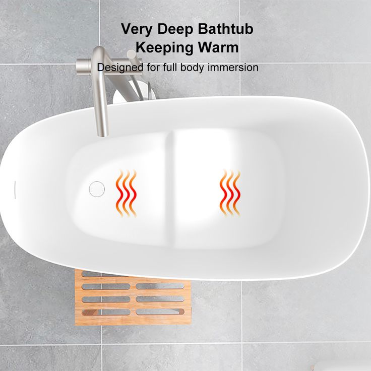 a bathroom sink with the words very deep bathtub keeping warm displayed for full body immersion